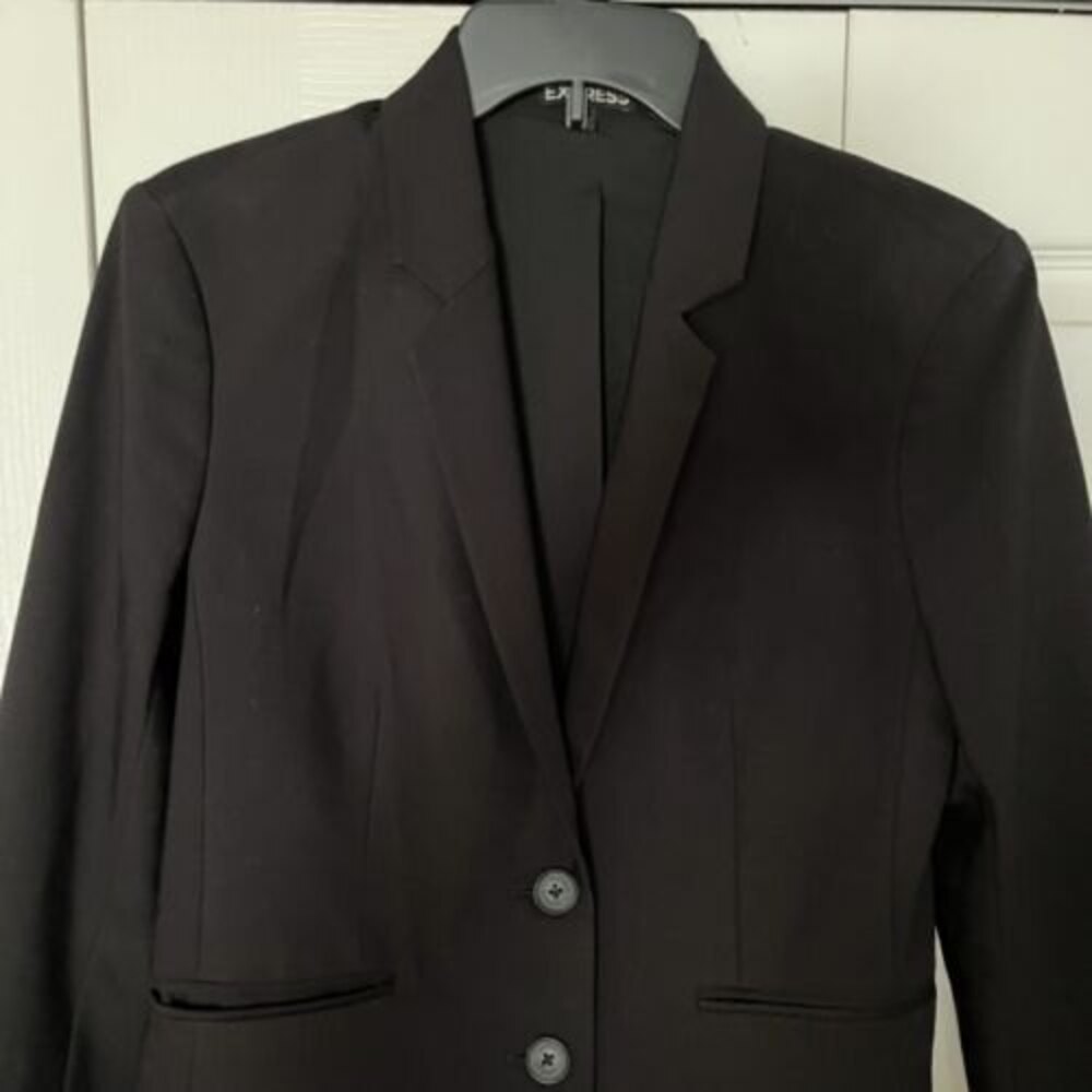 Express Black Single Breasted 2 Button Women's Ca… - image 3